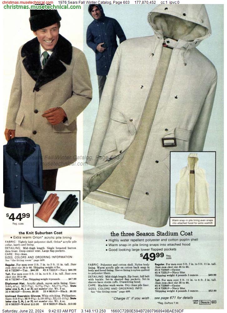 1976 Sears Fall Winter Catalog, Page 603