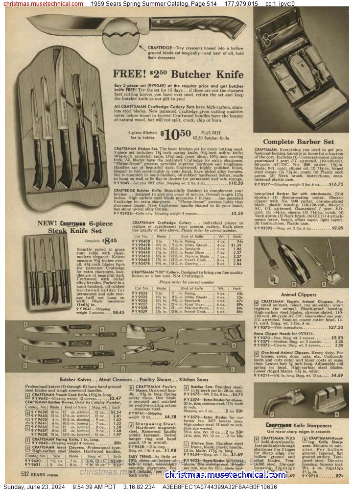1959 Sears Spring Summer Catalog, Page 514