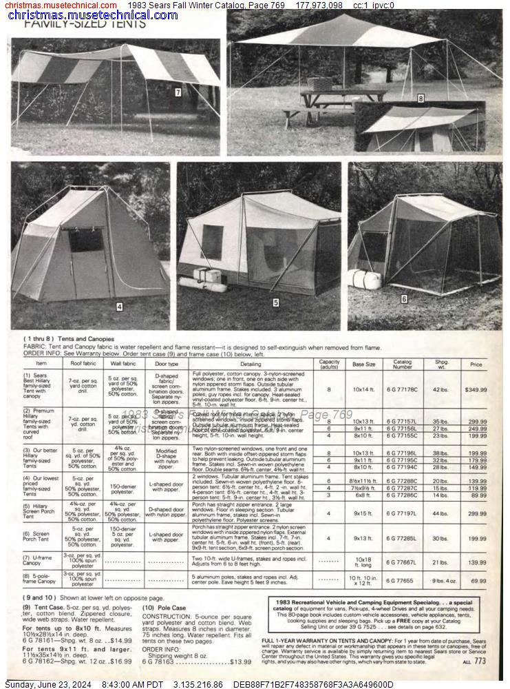 1983 Sears Fall Winter Catalog, Page 769
