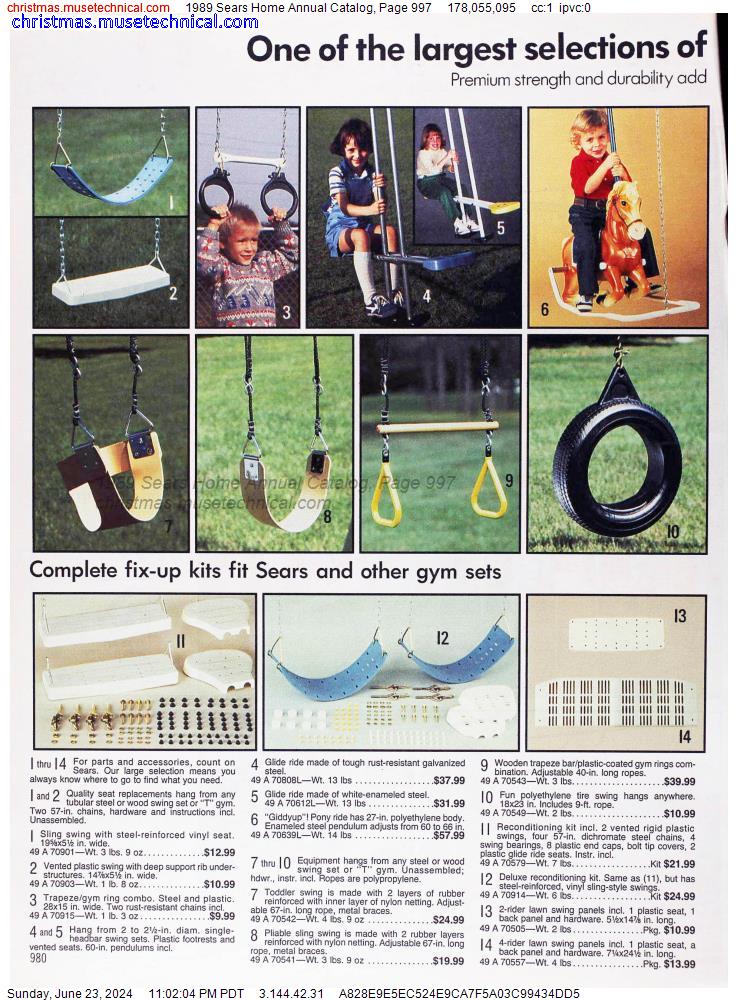 1989 Sears Home Annual Catalog, Page 997