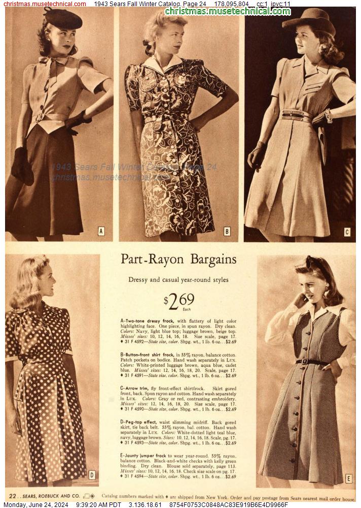 1943 Sears Fall Winter Catalog, Page 24