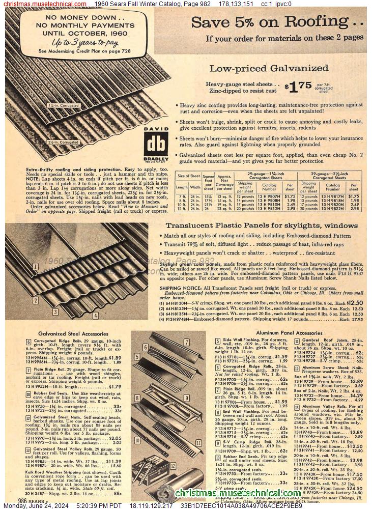 1960 Sears Fall Winter Catalog, Page 982