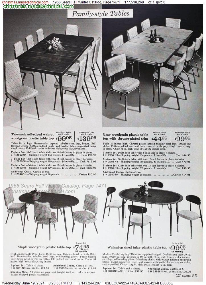 1966 Sears Fall Winter Catalog, Page 1471