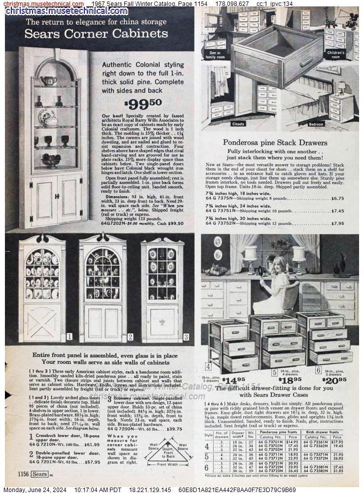 1967 Sears Fall Winter Catalog, Page 1154