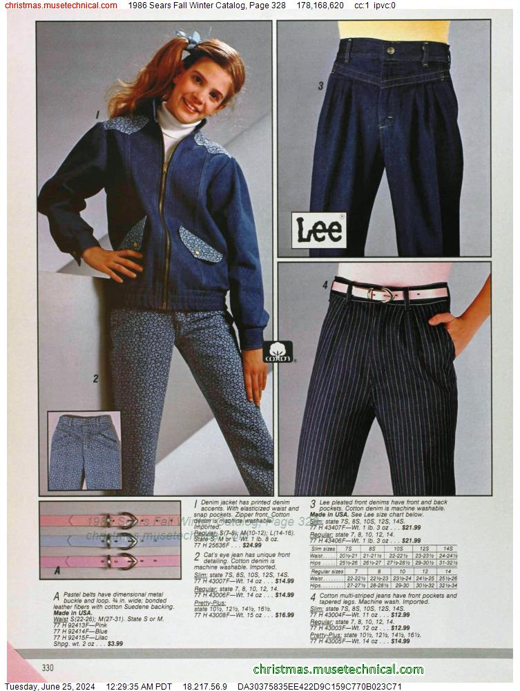 1986 Sears Fall Winter Catalog, Page 328