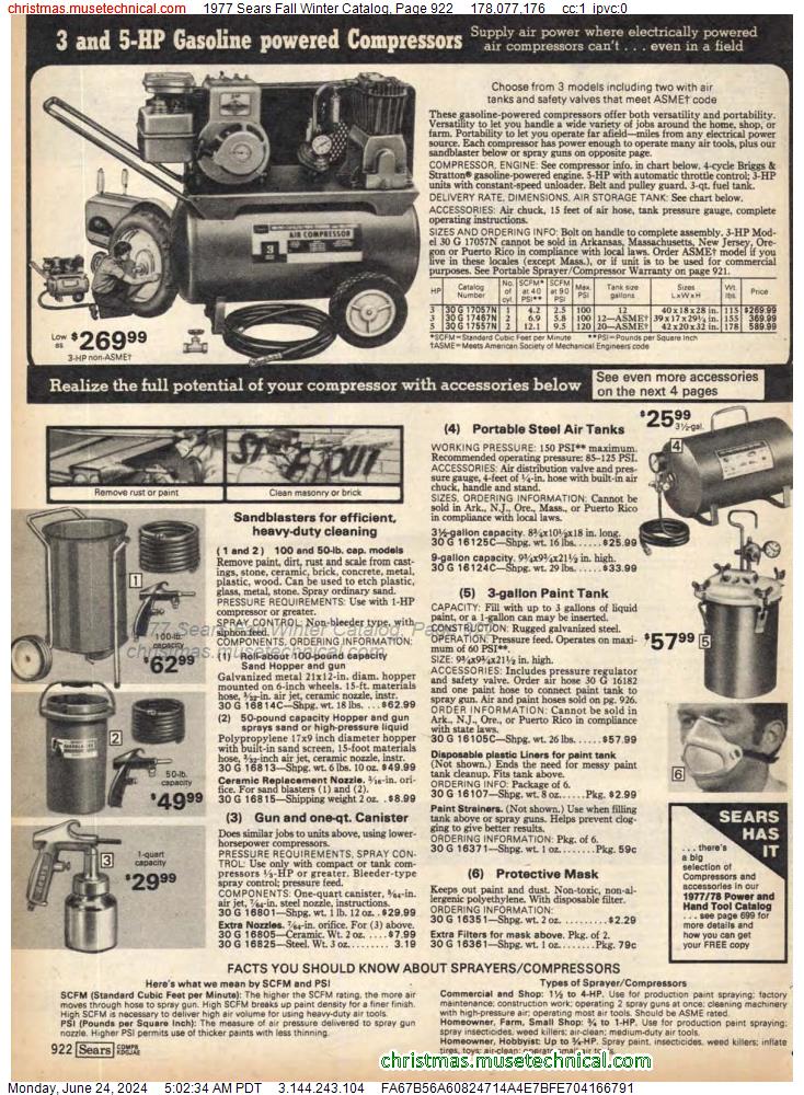1977 Sears Fall Winter Catalog, Page 922