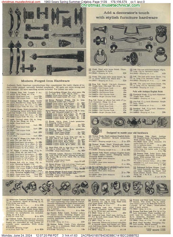 1960 Sears Spring Summer Catalog, Page 1139