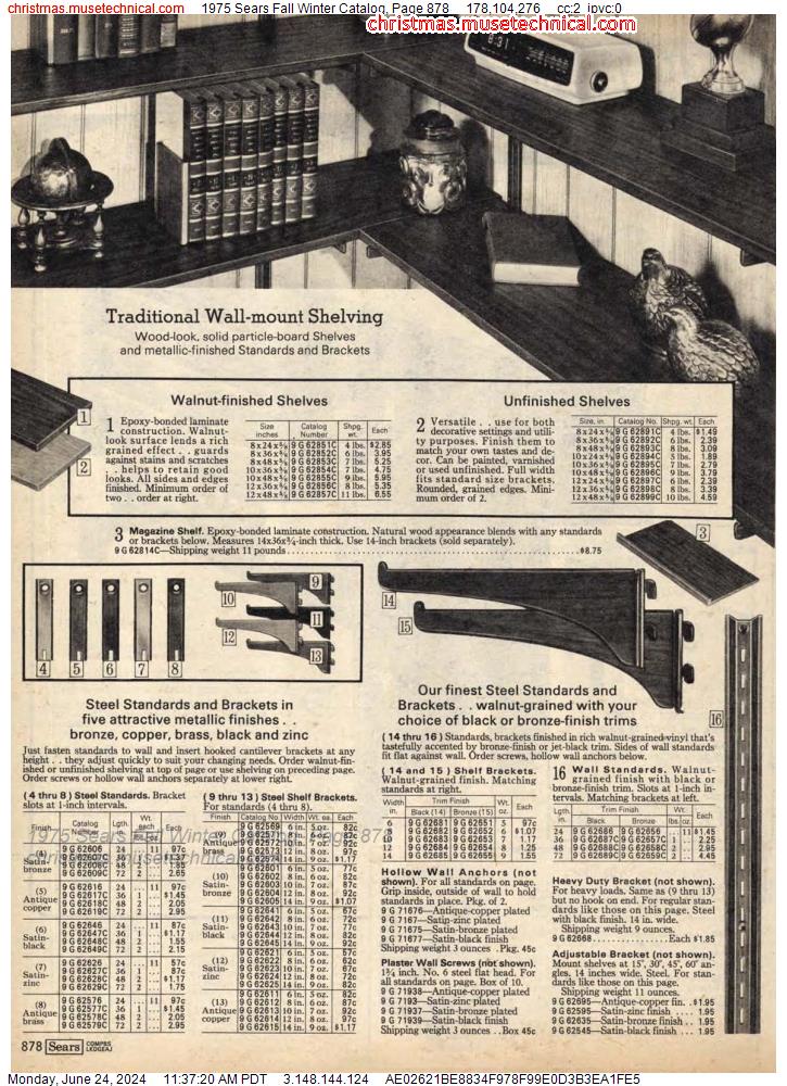 1975 Sears Fall Winter Catalog, Page 878