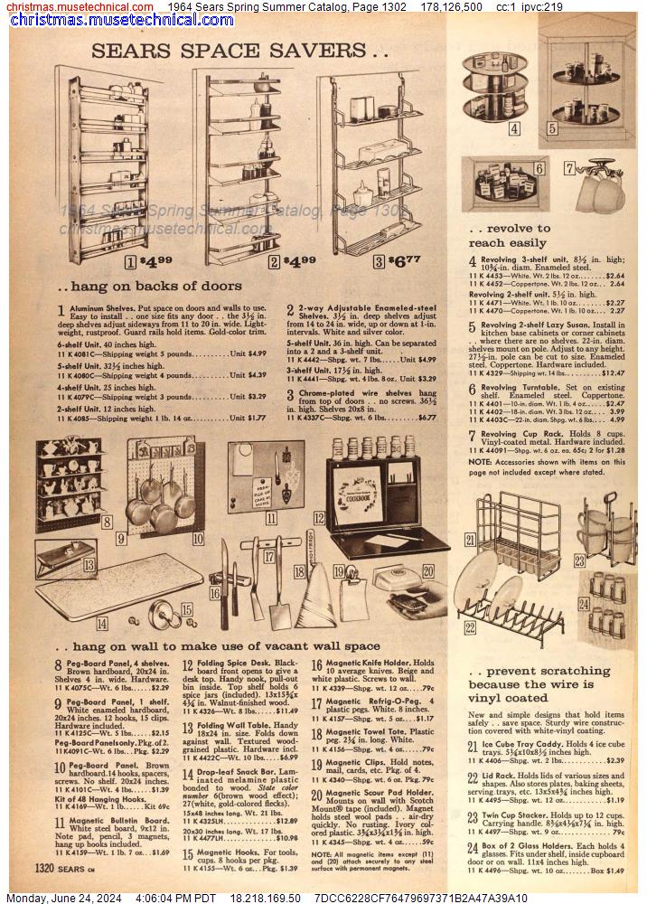 1964 Sears Spring Summer Catalog, Page 1302