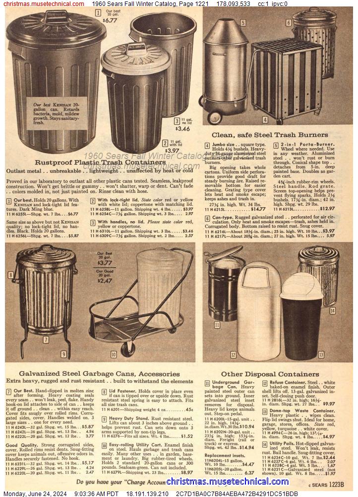 1960 Sears Fall Winter Catalog, Page 1221