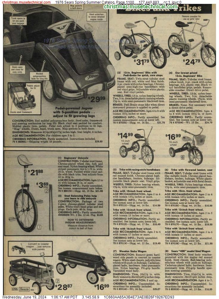 1976 Sears Spring Summer Catalog, Page 1100
