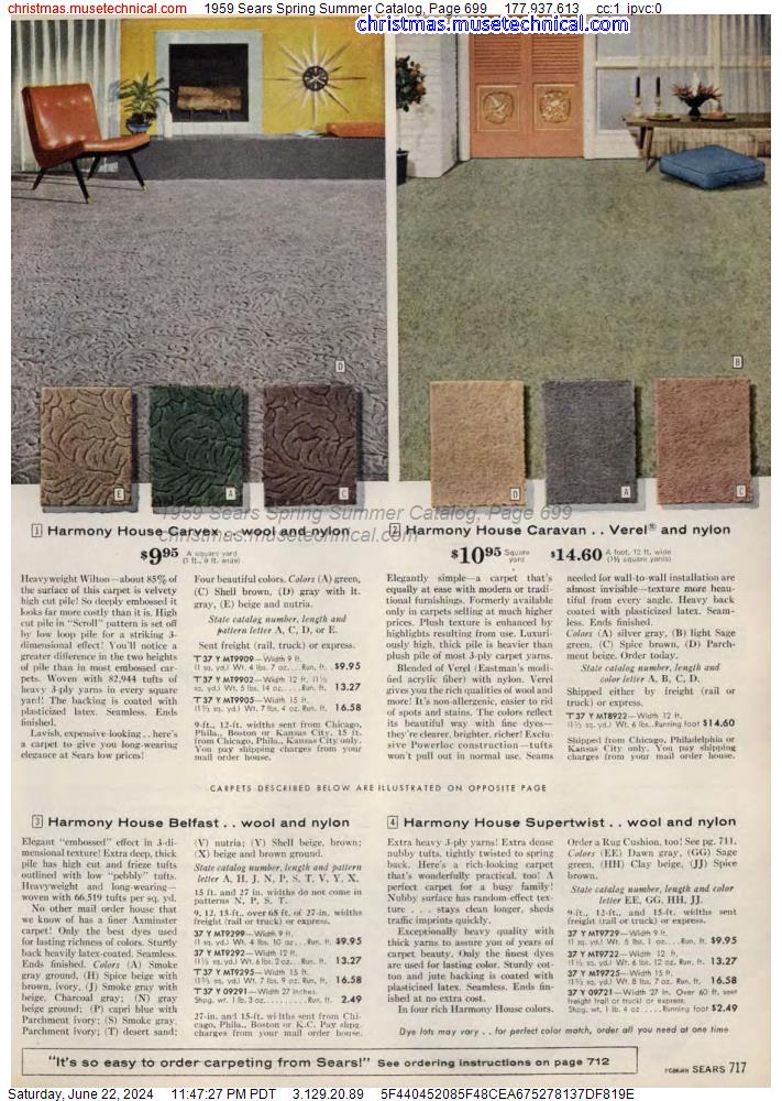1959 Sears Spring Summer Catalog, Page 699