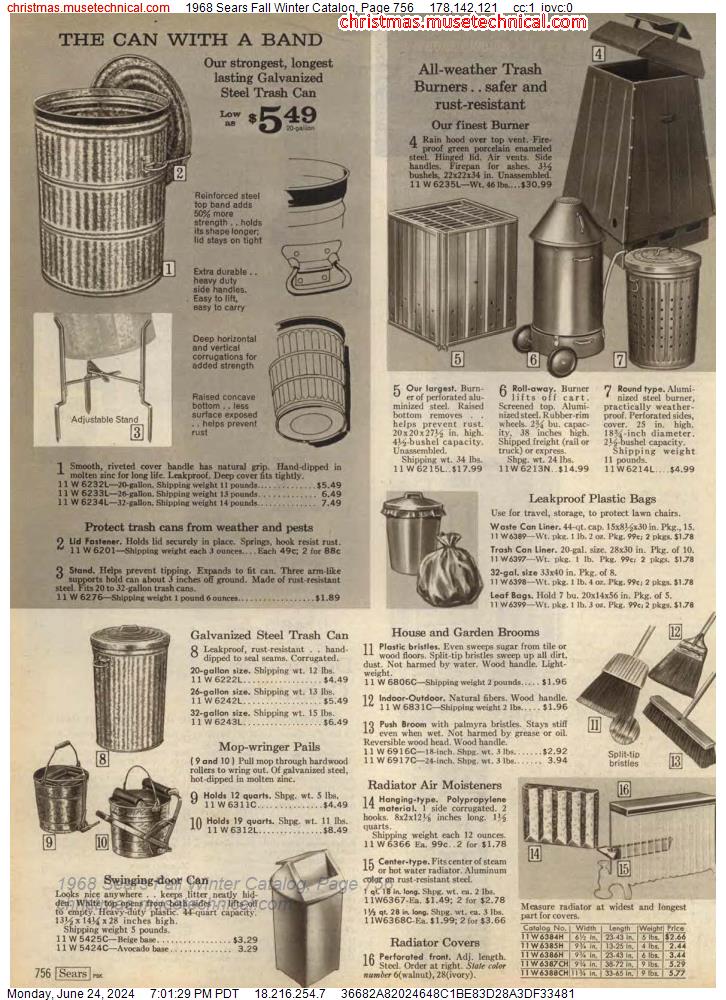 1968 Sears Fall Winter Catalog, Page 756
