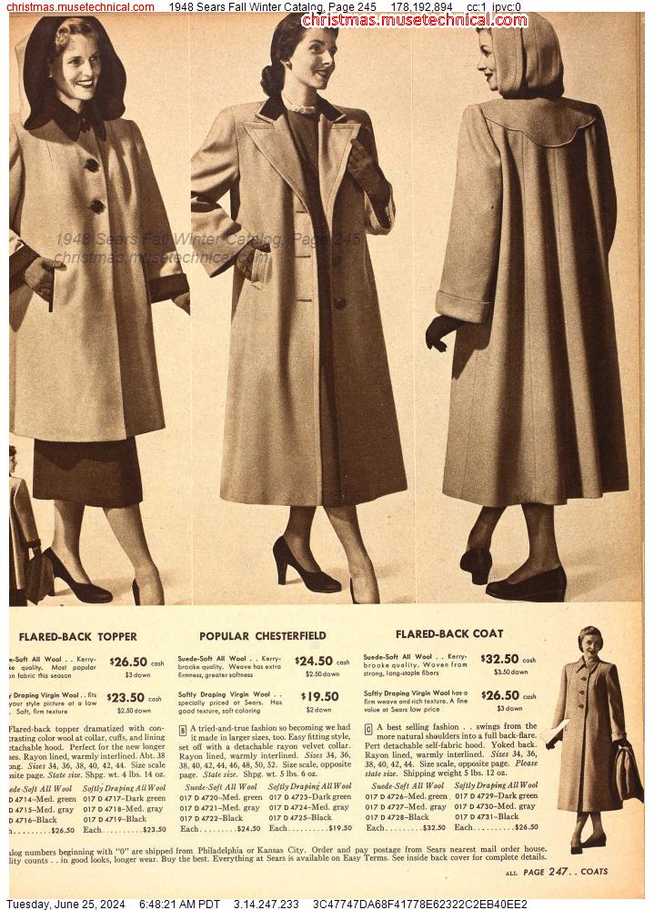 1948 Sears Fall Winter Catalog, Page 245