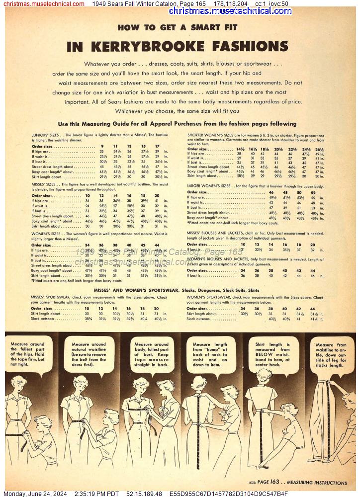 1949 Sears Fall Winter Catalog, Page 165