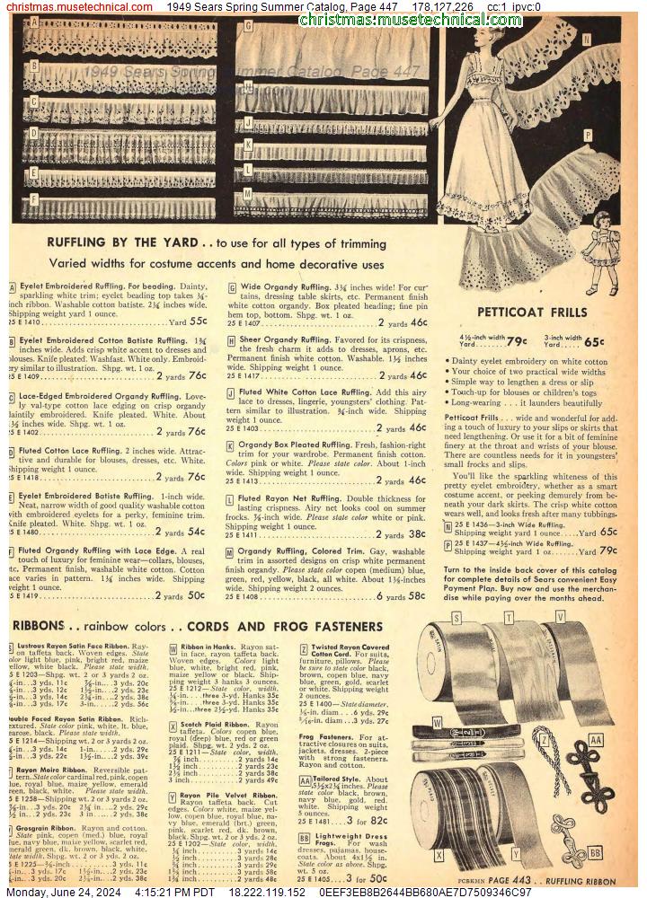 1949 Sears Spring Summer Catalog, Page 447