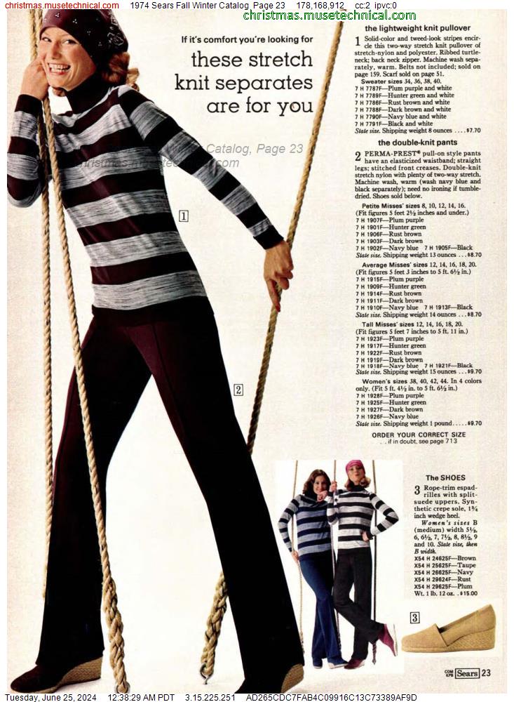 1974 Sears Fall Winter Catalog, Page 23