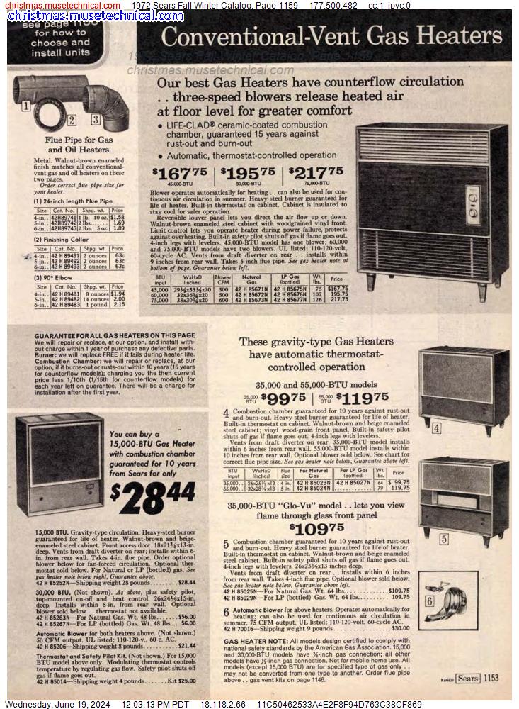 1972 Sears Fall Winter Catalog, Page 1159
