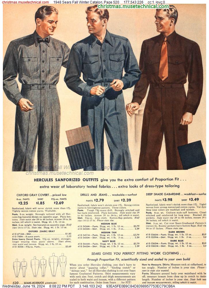 1948 Sears Fall Winter Catalog, Page 520