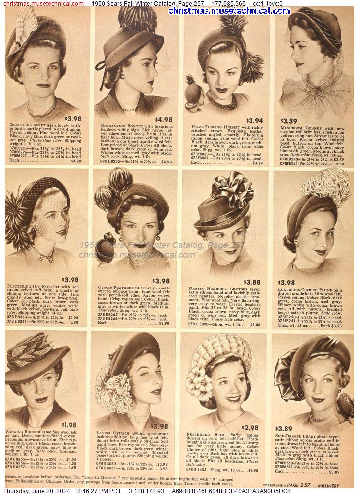 1950 Sears Fall Winter Catalog, Page 257