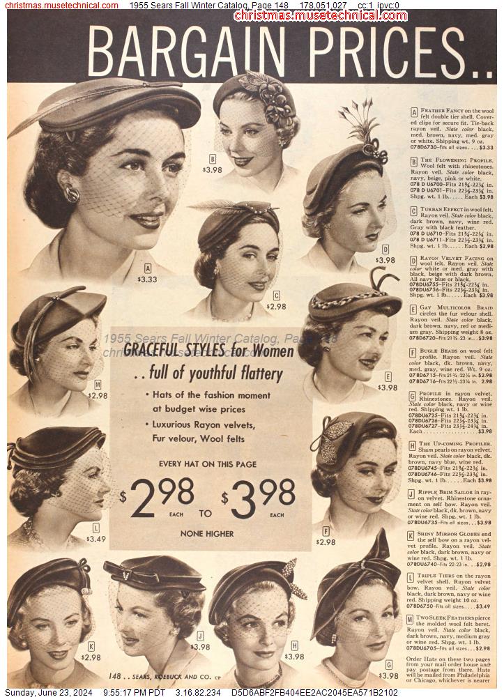 1955 Sears Fall Winter Catalog, Page 148
