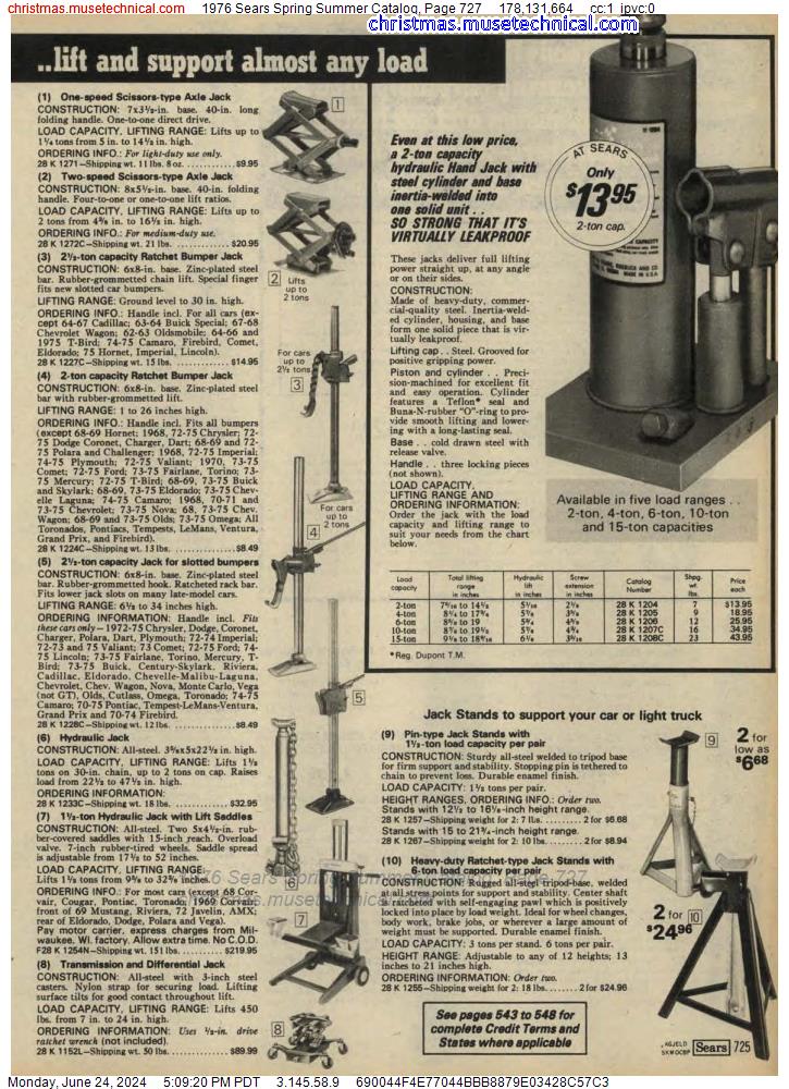 1976 Sears Spring Summer Catalog, Page 727