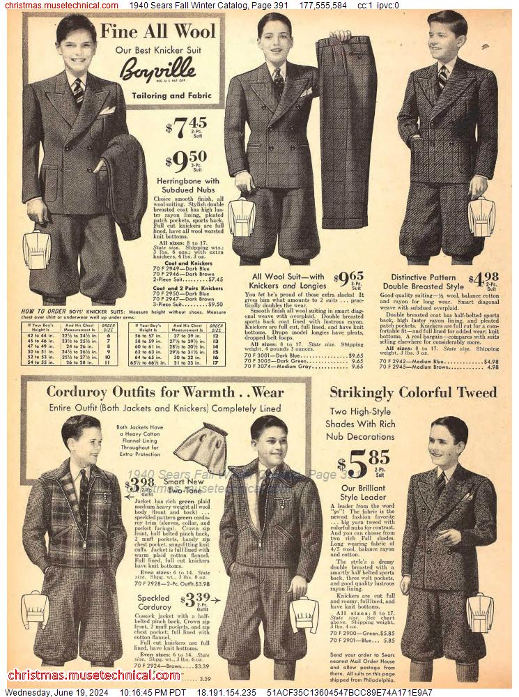 1940 Sears Fall Winter Catalog, Page 391