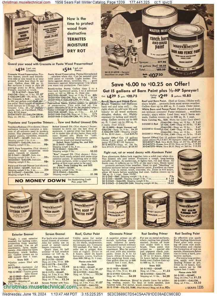 1958 Sears Fall Winter Catalog, Page 1339