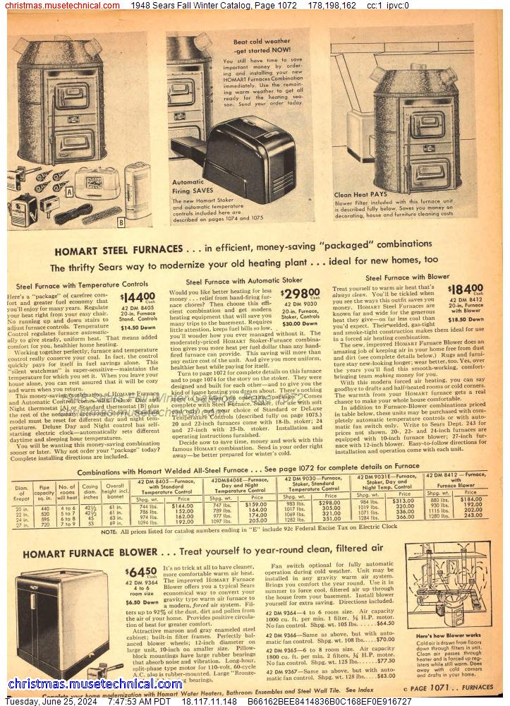 1948 Sears Fall Winter Catalog, Page 1072