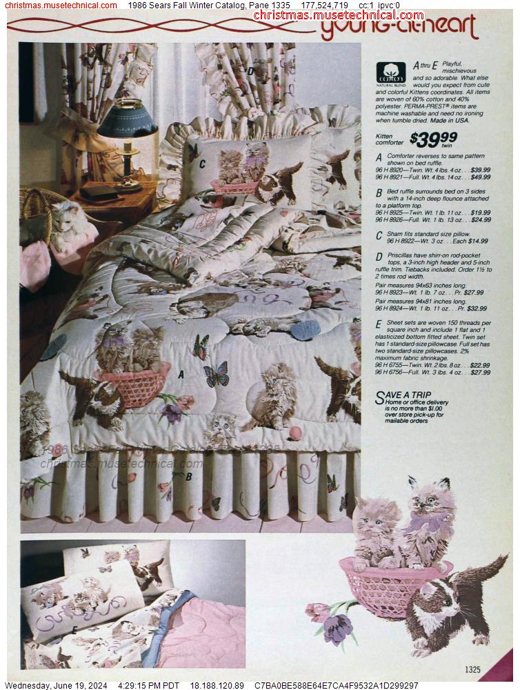 1986 Sears Fall Winter Catalog, Page 1335