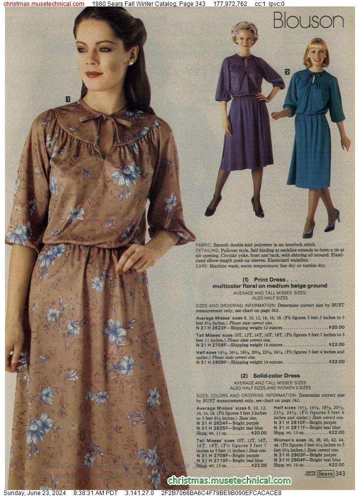 1980 Sears Fall Winter Catalog, Page 343