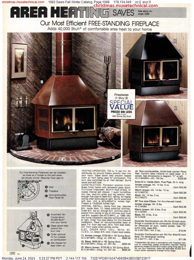 1983 Sears Fall Winter Catalog, Page 1088