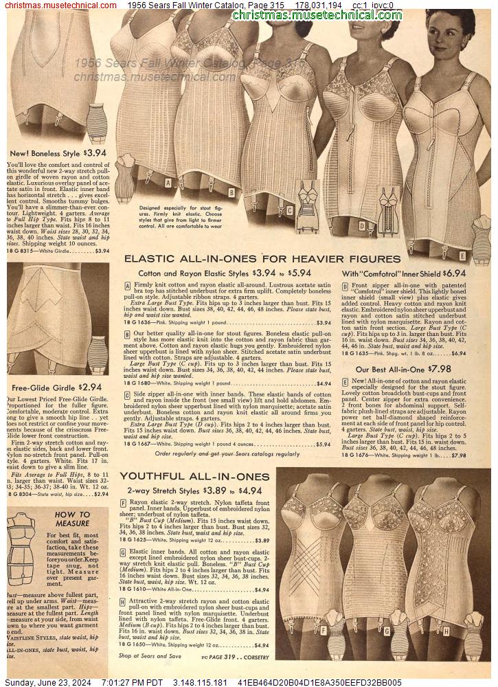1956 Sears Fall Winter Catalog, Page 315
