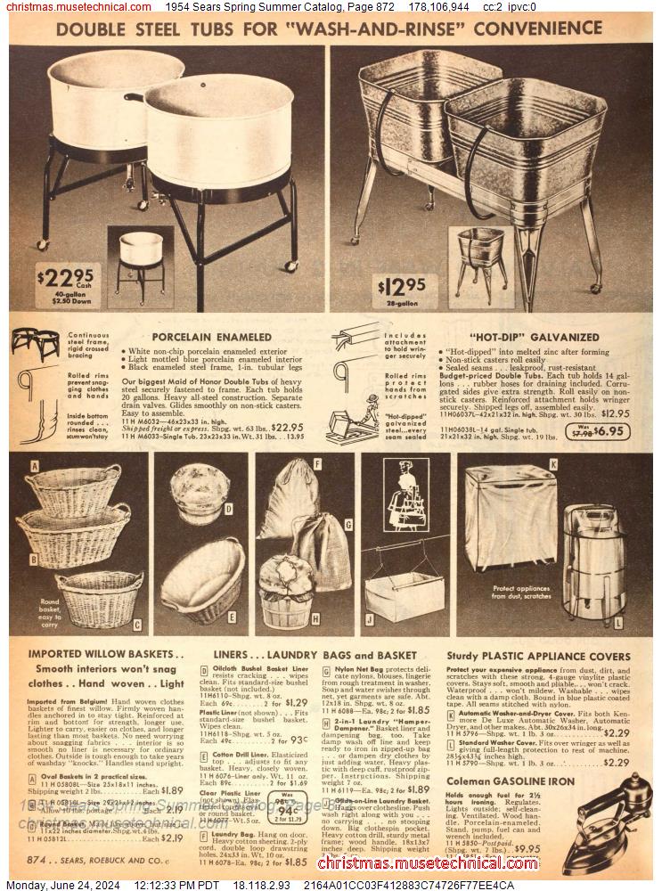 1954 Sears Spring Summer Catalog, Page 872