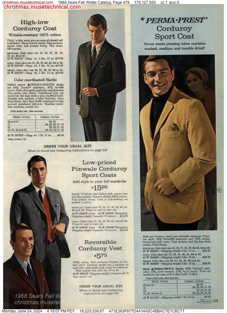 1968 Sears Fall Winter Catalog, Page 479