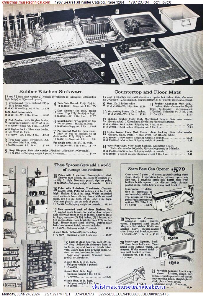1967 Sears Fall Winter Catalog, Page 1284