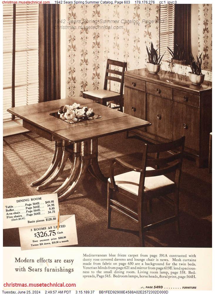 1942 Sears Spring Summer Catalog, Page 603