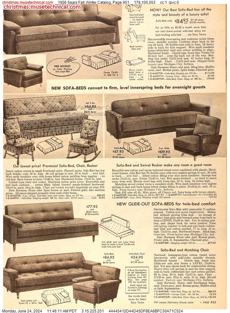 1956 Sears Fall Winter Catalog, Page 951