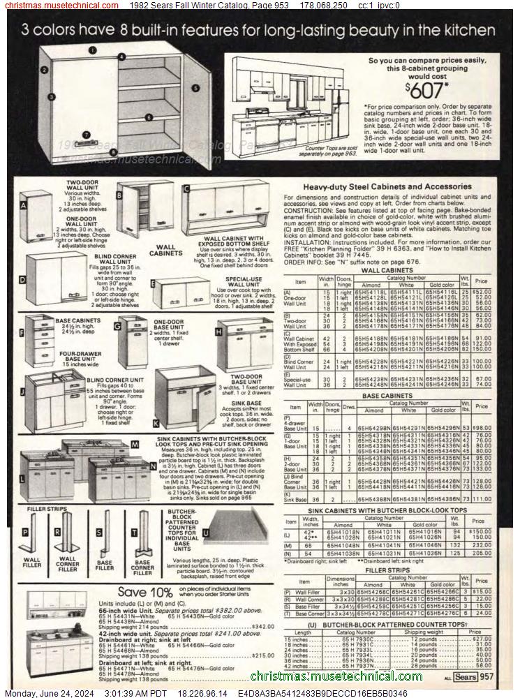 1982 Sears Fall Winter Catalog, Page 953