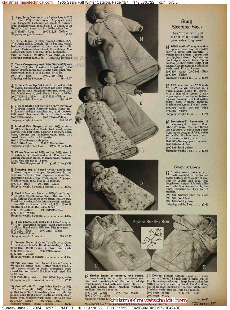 1965 Sears Fall Winter Catalog, Page 157