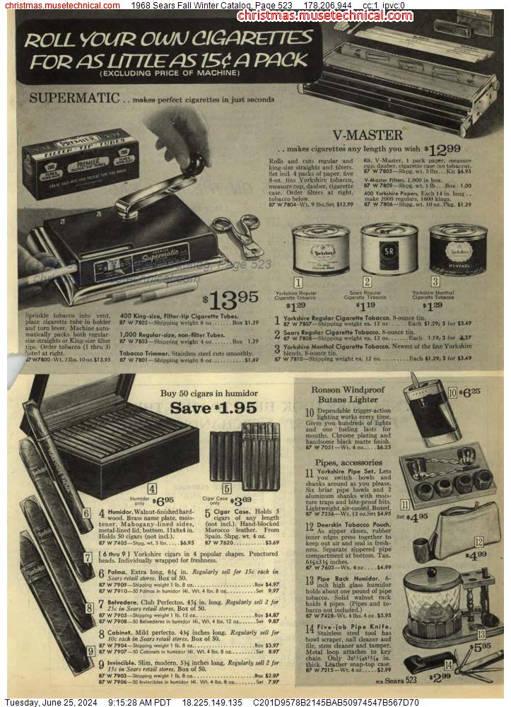 1968 Sears Fall Winter Catalog, Page 523