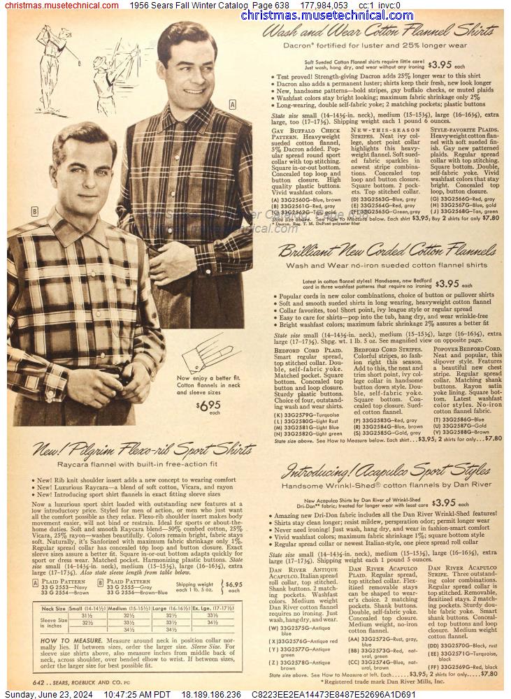 1956 Sears Fall Winter Catalog, Page 638