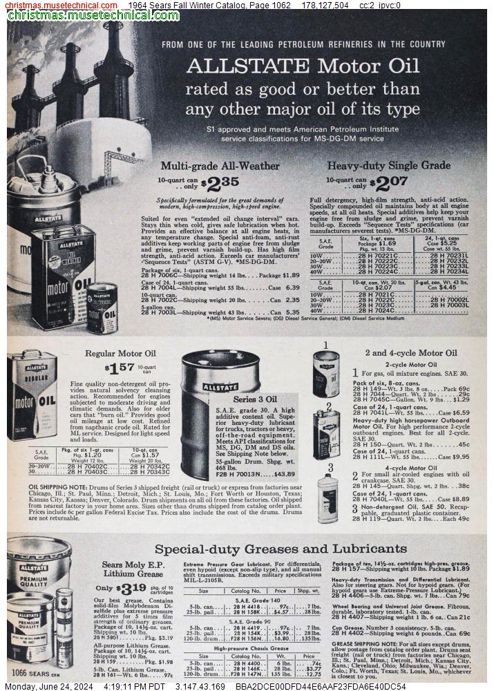 1964 Sears Fall Winter Catalog, Page 1062