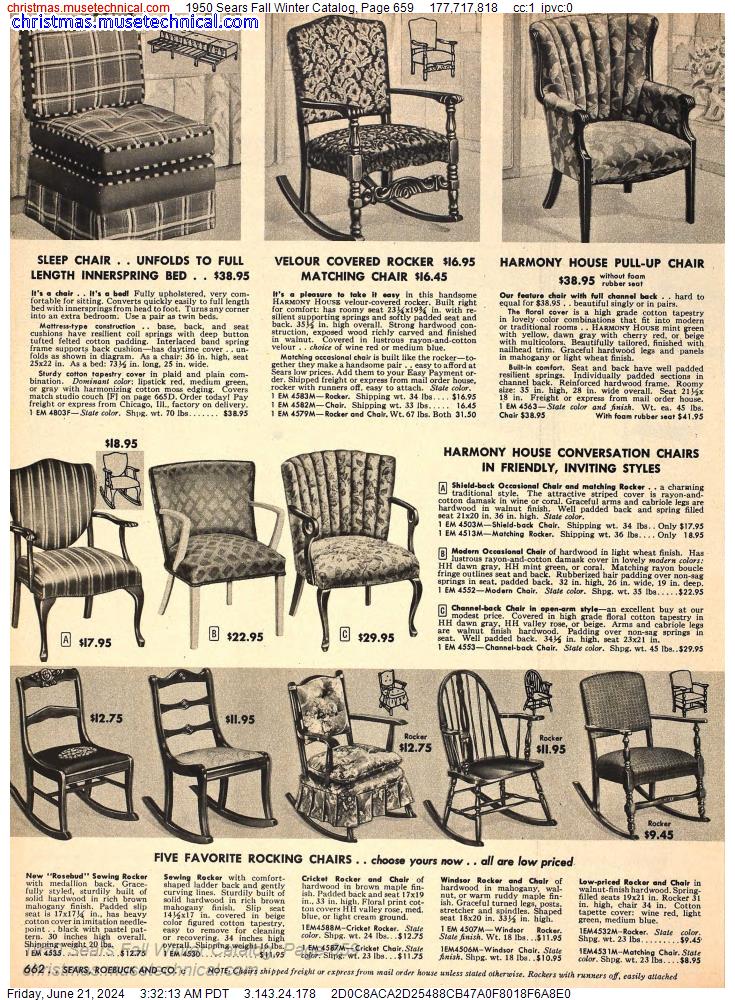 1950 Sears Fall Winter Catalog, Page 659