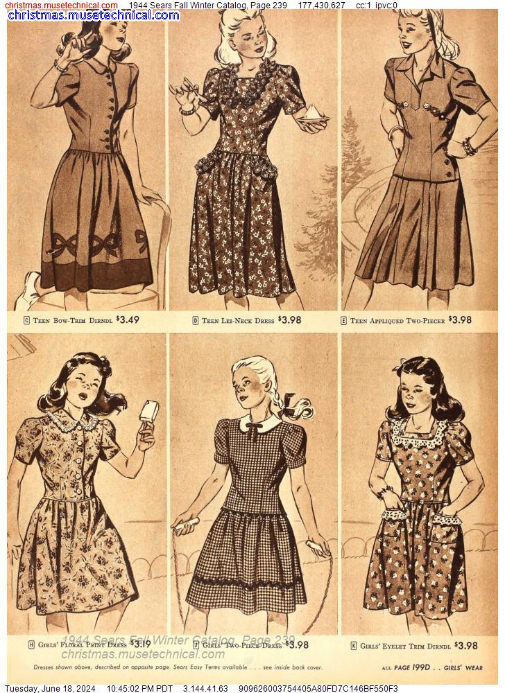 1944 Sears Fall Winter Catalog, Page 239