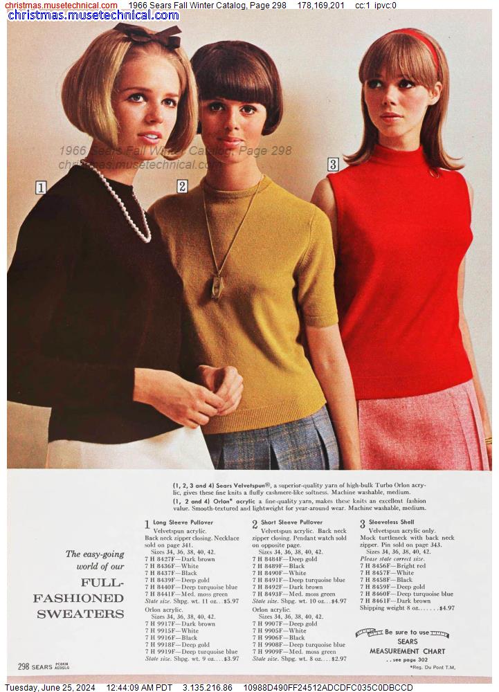 1966 Sears Fall Winter Catalog, Page 298