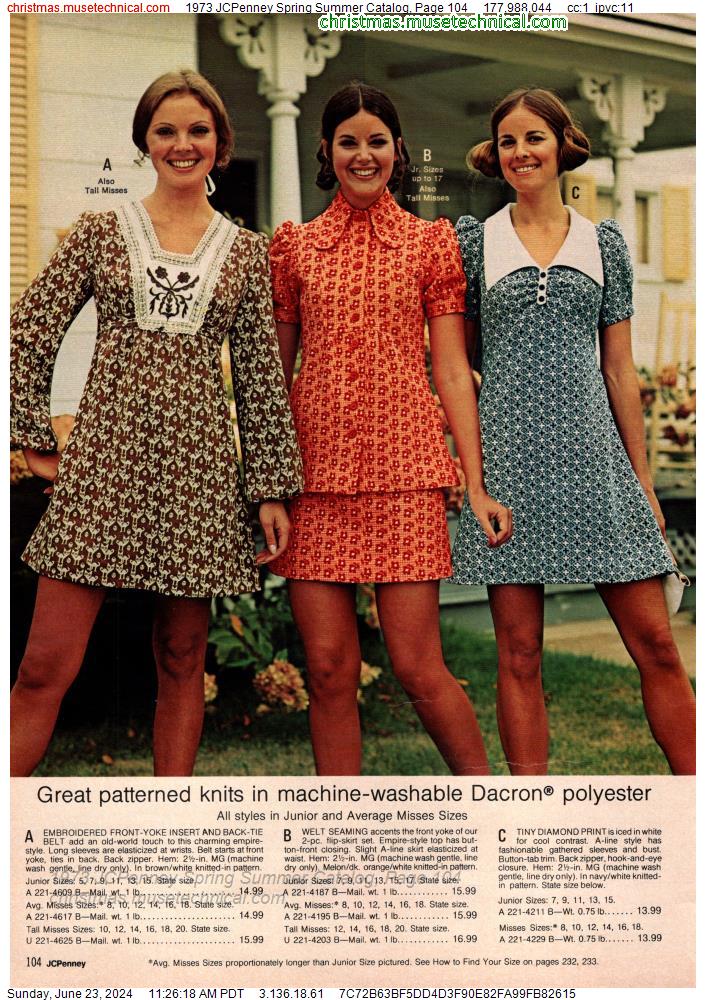 1973 JCPenney Spring Summer Catalog, Page 104