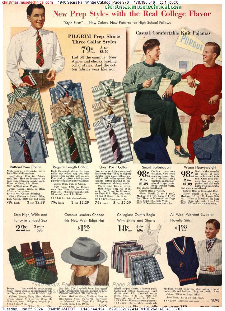1940 Sears Fall Winter Catalog, Page 376