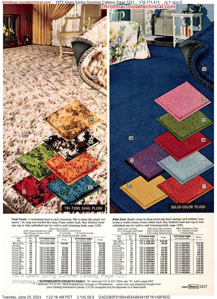 1975 Sears Spring Summer Catalog, Page 1221