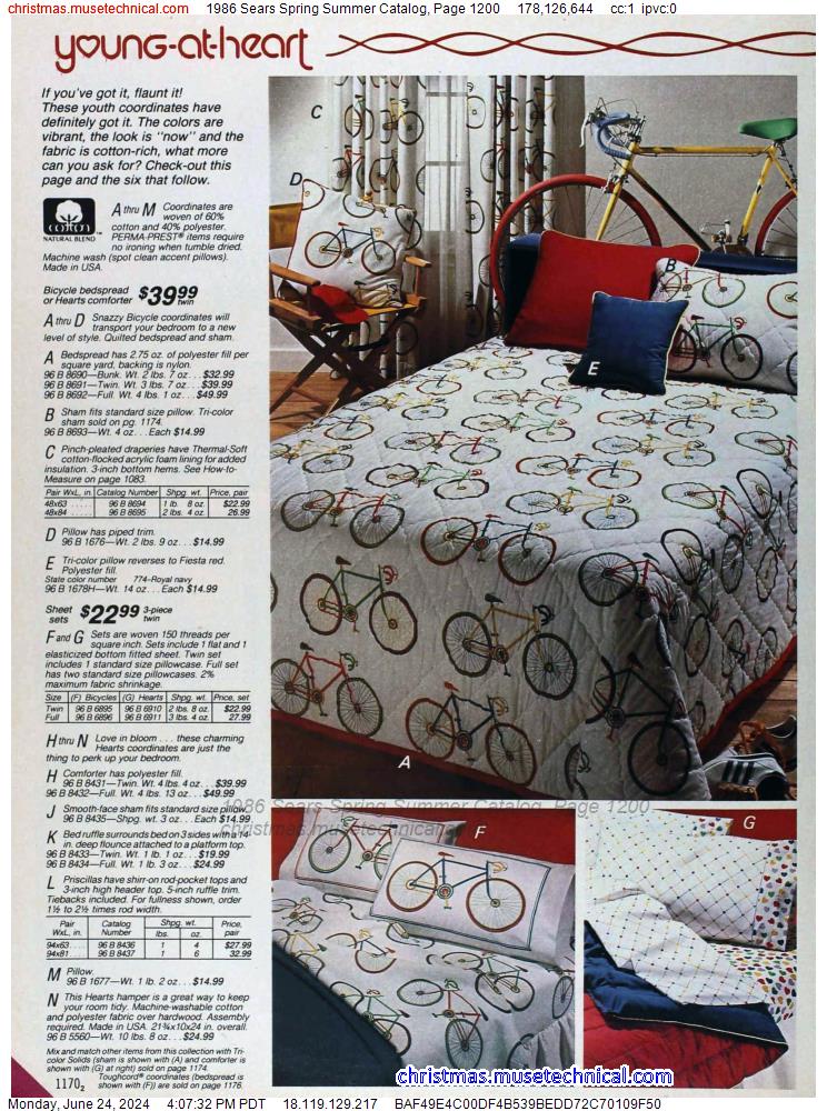 1986 Sears Spring Summer Catalog, Page 1200